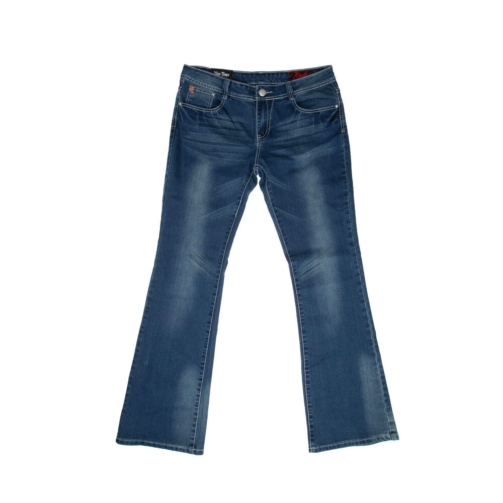 Rose Royce Red Label London Women Lacey Bootcut Jeans Cobalt Blue Size 31 4100